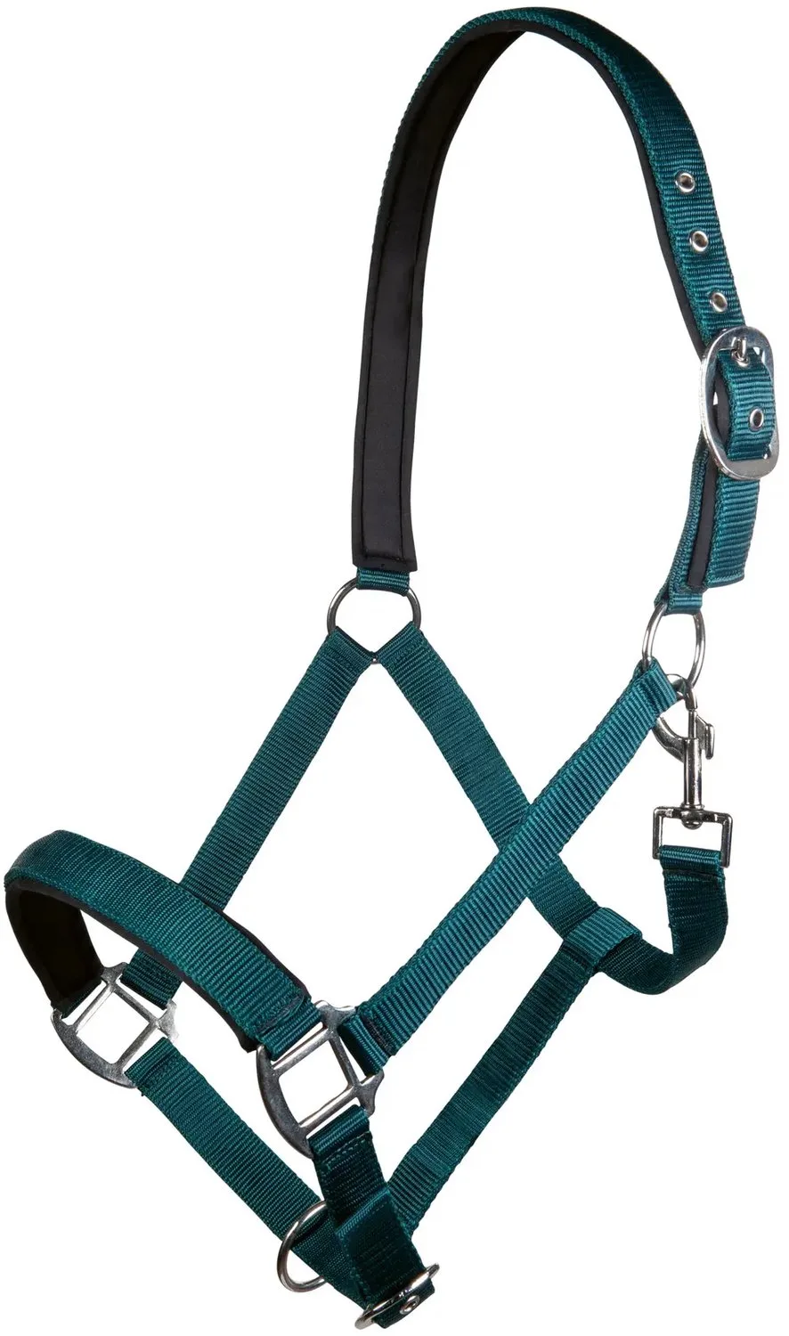 Nylon halster voor paard met zachte voering HKM Charming fra HKM i Jagdgrün – produktbillede