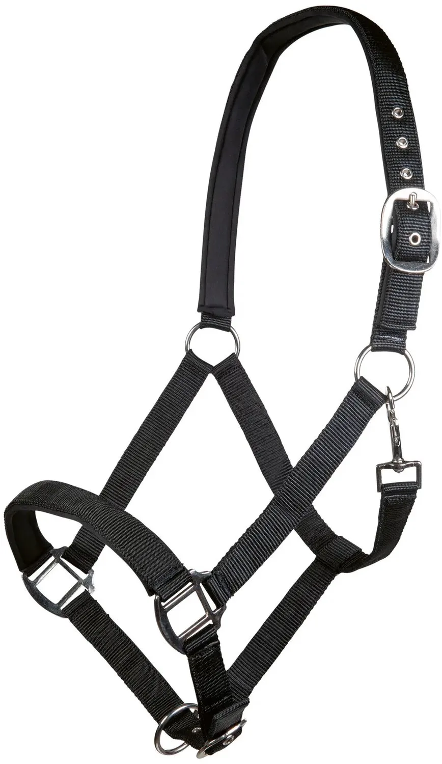 Nylon halster voor paard met zachte voering HKM Charming von HKM in Schwarz – Produktfoto