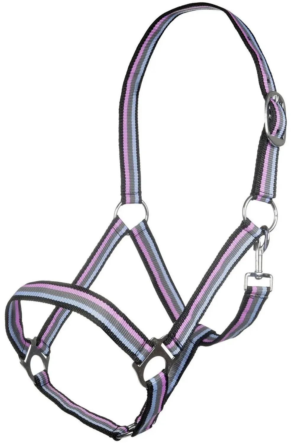 Nylon hoofdstel voor paard HKM Linz de HKM en Noir – photo produit