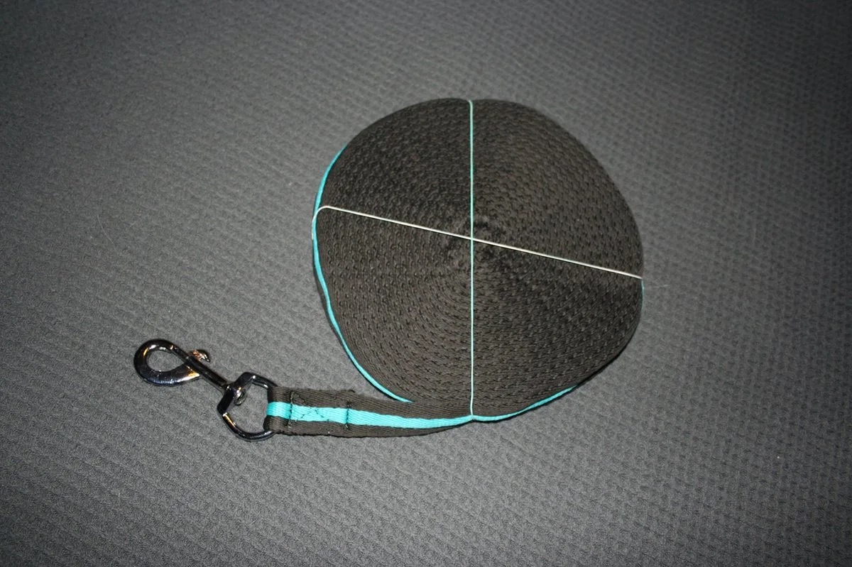soft longeerlijn 8 meter - aqua de HKM en Gris foncé – photo produit