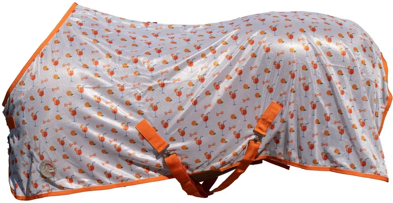 Vliegendeken Splash - shetlander t/m paarden maten von HKM in Orange – Produktfoto