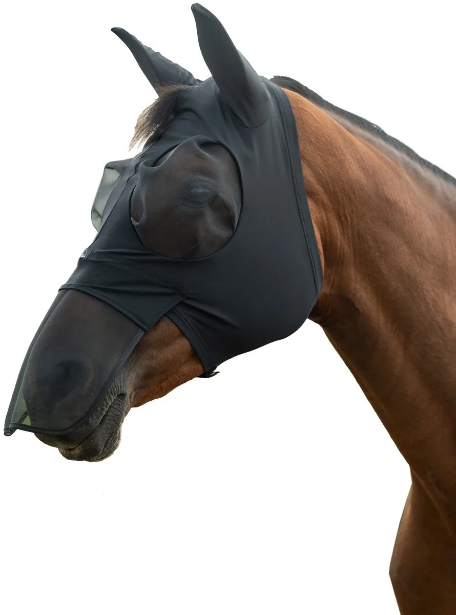 vliegenmasker UV werend - met neusnet en ritssluiting - L - zwart de HKM – photo produit