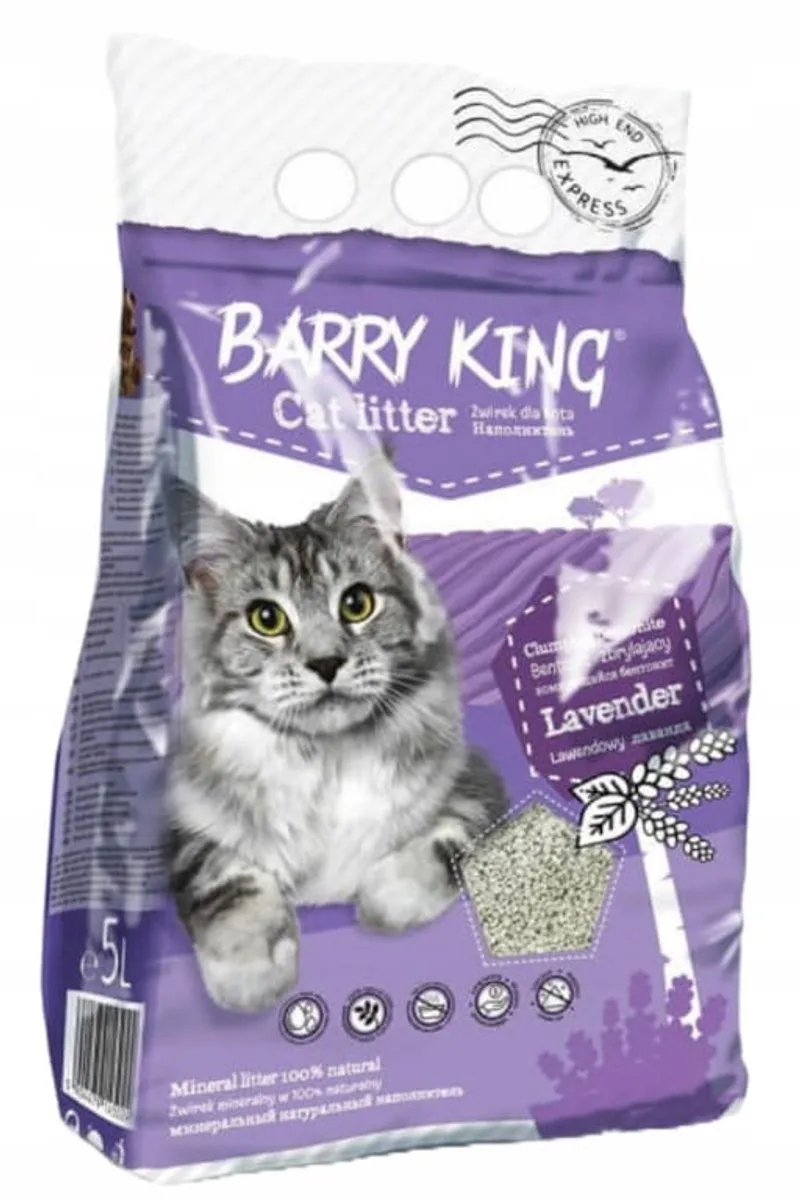Barry King Serie - Bentoniet Kattenbakvulling - 5L - Lavendel - Klonterend de Hobby – photo produit