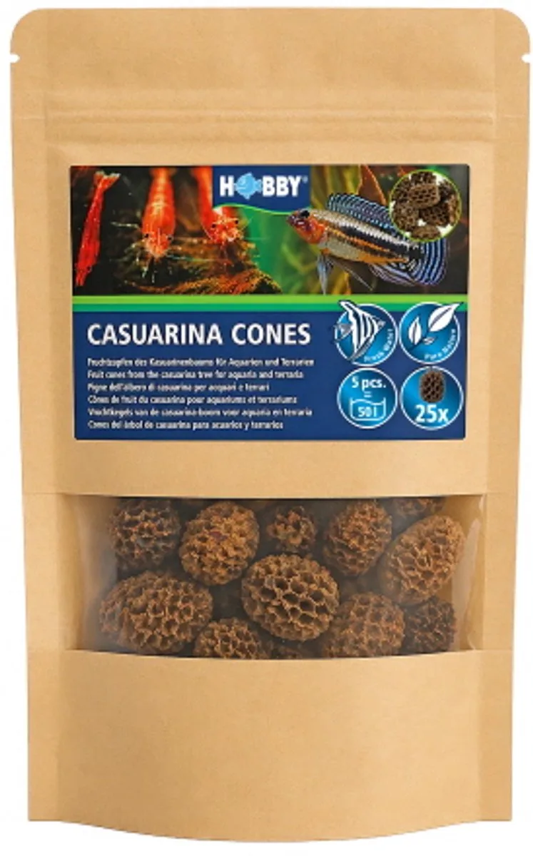 Casuarina Cones – Natuurlijke Casuarina Kegels voor Garnalen, Kreeften en Aquaria – Waterverbeteraar & Schuilplaats von Hobby – Produktfoto