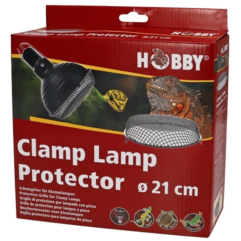 Clamp Lamp Protector 21 cm terrarium beschermrooster voor klemlampen by Hobby in Black – product photo