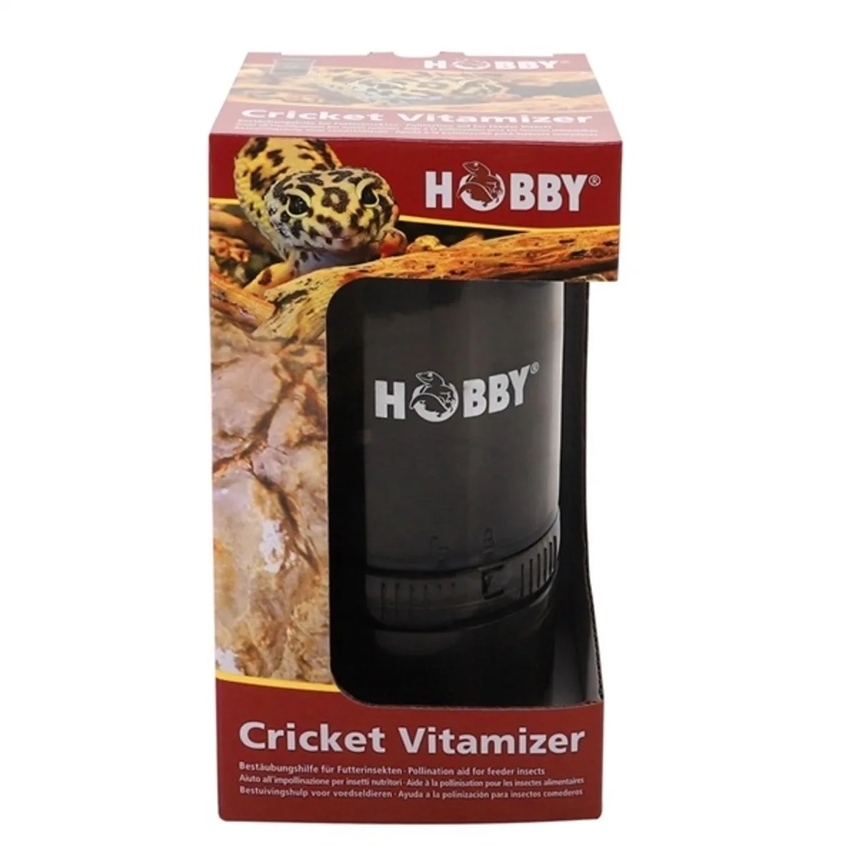 Cricket Vitamizer insectenpoeder box 8,3 x 5 x 15,6 cm voor reptielen en amfibieën van Hobby in Transparant – productfoto
