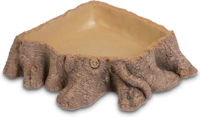Drinkschaal Stump in boomwortel look voor terrarium 15x14x4 | 22x20x6 | 28x26x8 cm 2 - 22x20x6cm de Hobby en Marron – photo produit