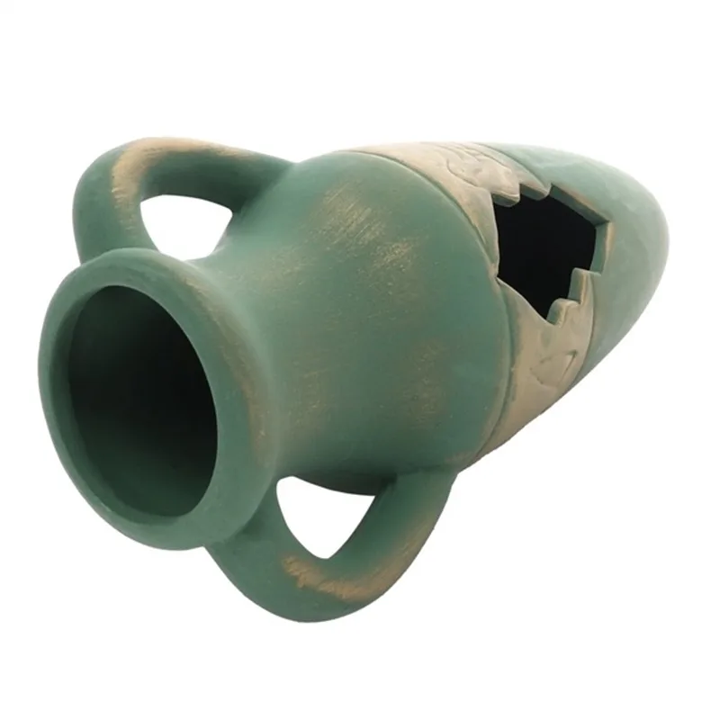 Keramische aquarium amfora brons-groen | decoratie en schuilplaats M - 22CM by Hobby in Green – product photo