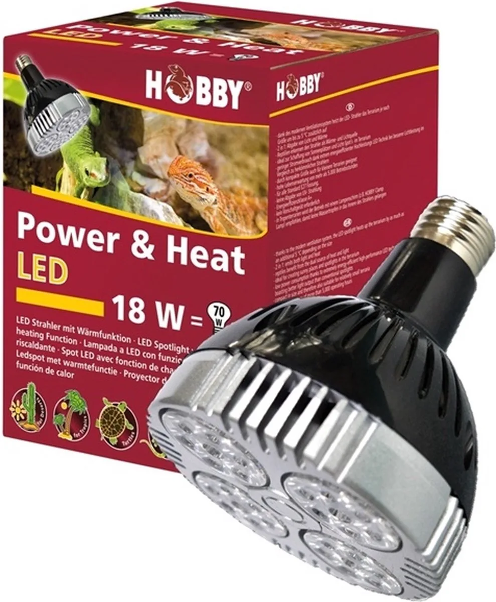 Power & Heat LED terrariumspot voor reptielen 18 Watt van Hobby in Zilver – productfoto