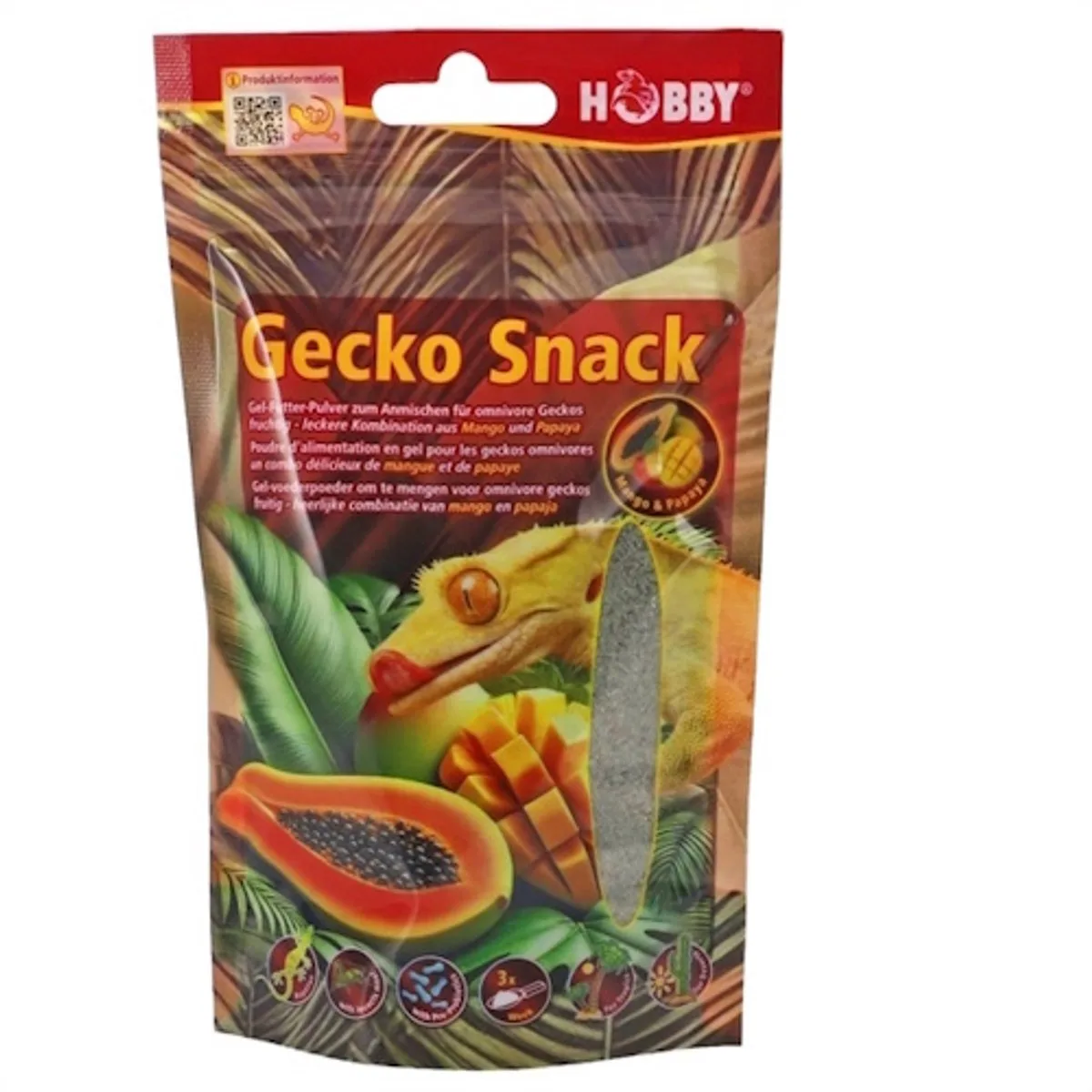 Terrano Gecko Snack 100 gr gelvoederpoeder voor omnivore Mango & Papaya de Hobby – photo produit