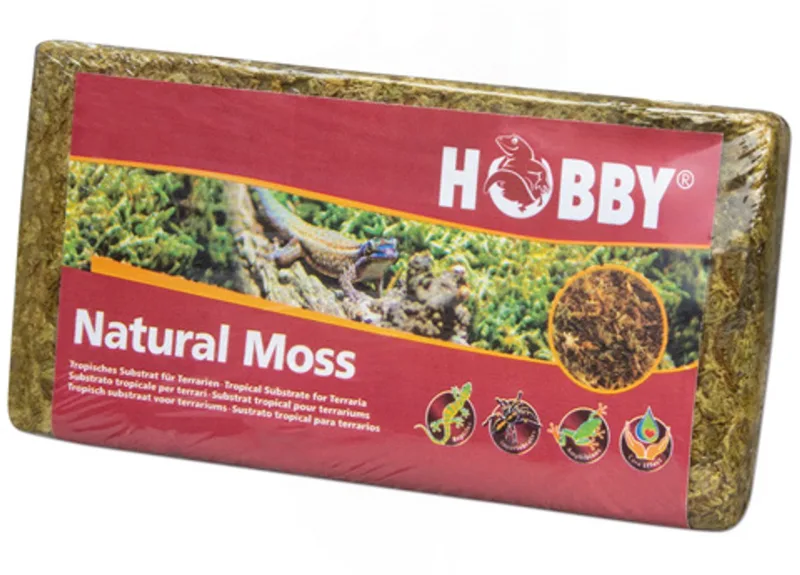 Terrarium veenmos natural moss 100 gram | compacte brick voor 4,5 liter mos fra Hobby i Brun – produktbillede