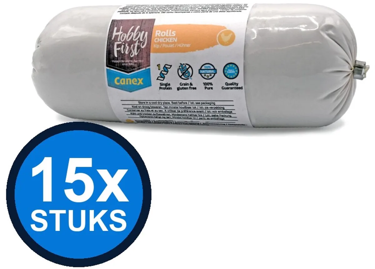 12x Hobby First Canex high protein roll chicken 400gr von HobbyFirst – Produktfoto