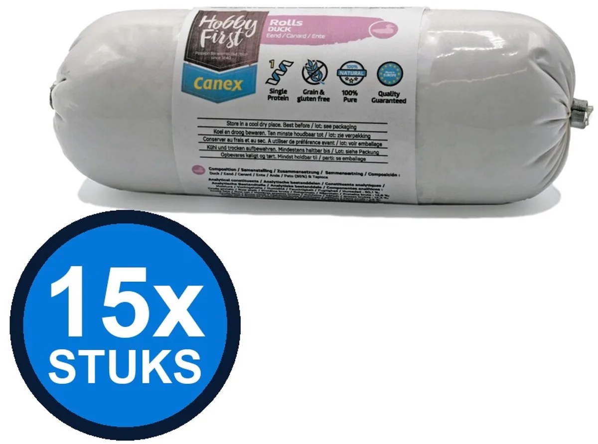 12x Hobby First Canex high protein roll duck 400gr von HobbyFirst – Produktfoto