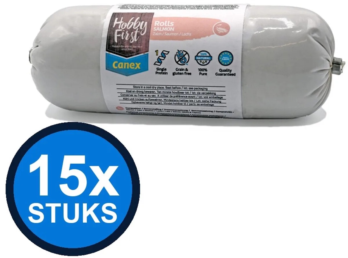 12x Hobby First Canex high protein roll salmon 400gr de HobbyFirst – photo produit