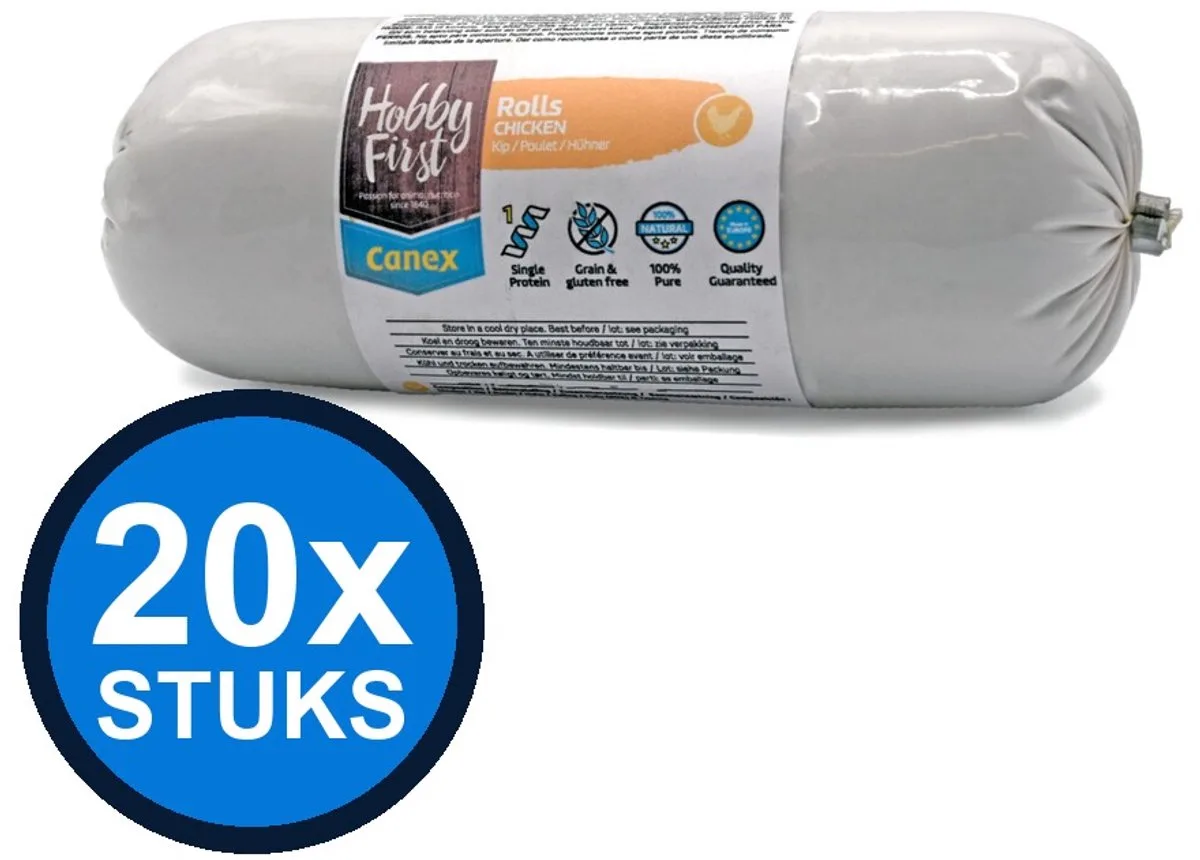 24x Hobby First Canex high protein roll chicken 400gr de HobbyFirst – photo produit