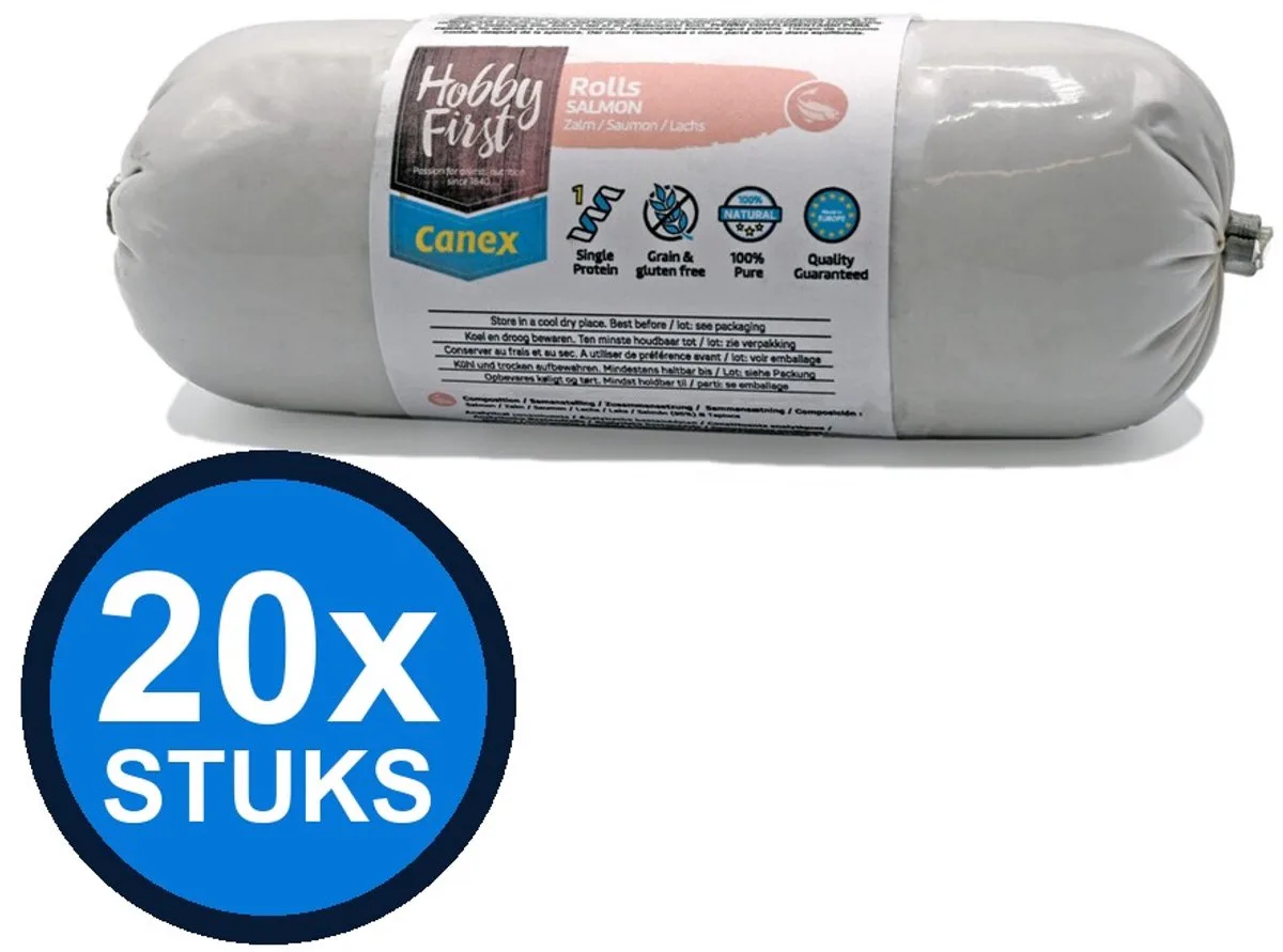 24x Hobby First Canex high protein roll salmon 400gr de HobbyFirst – photo produit