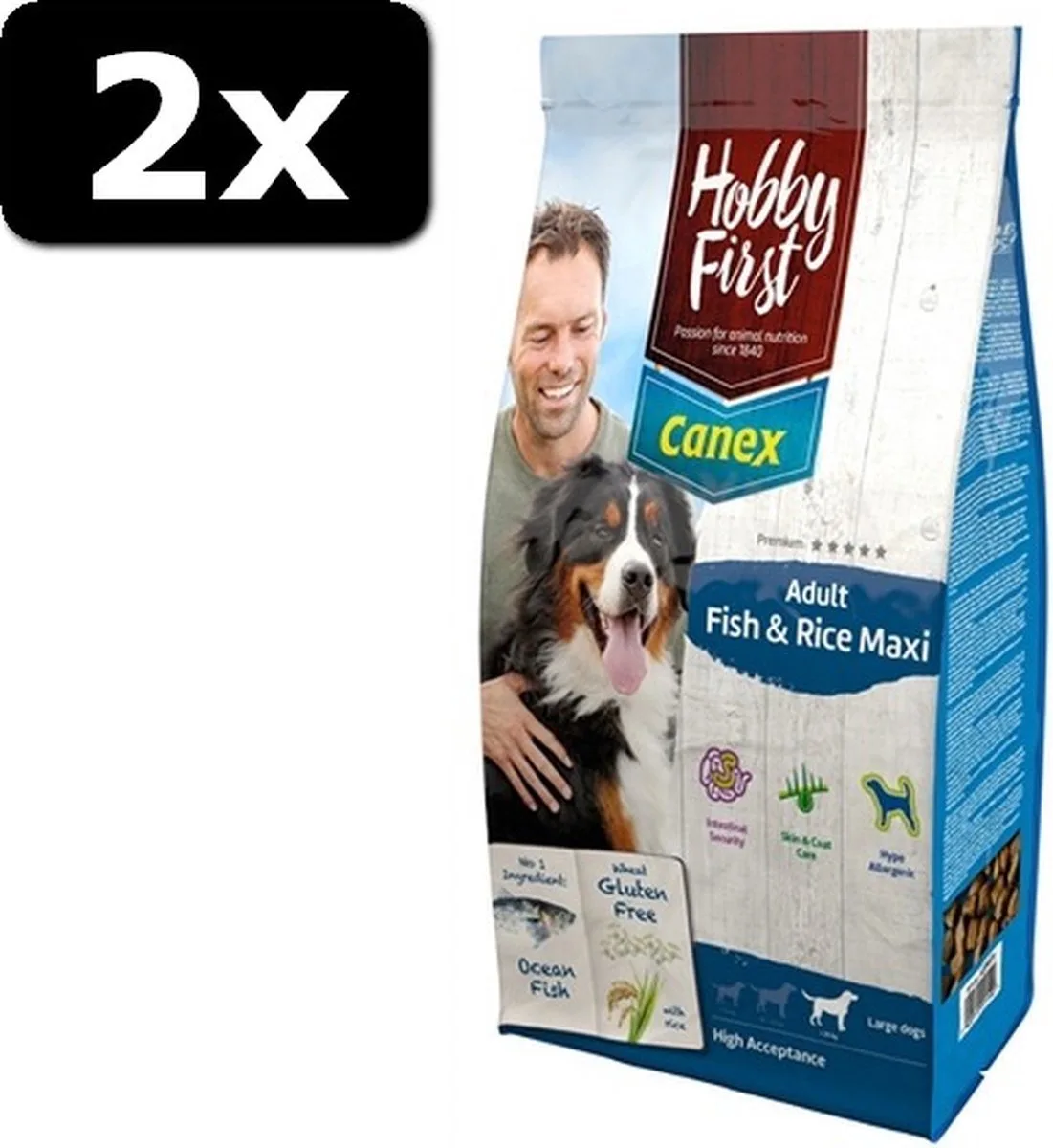2x CANEX ADULT FISH/RICE MAXI 12KG von HobbyFirst – Produktfoto