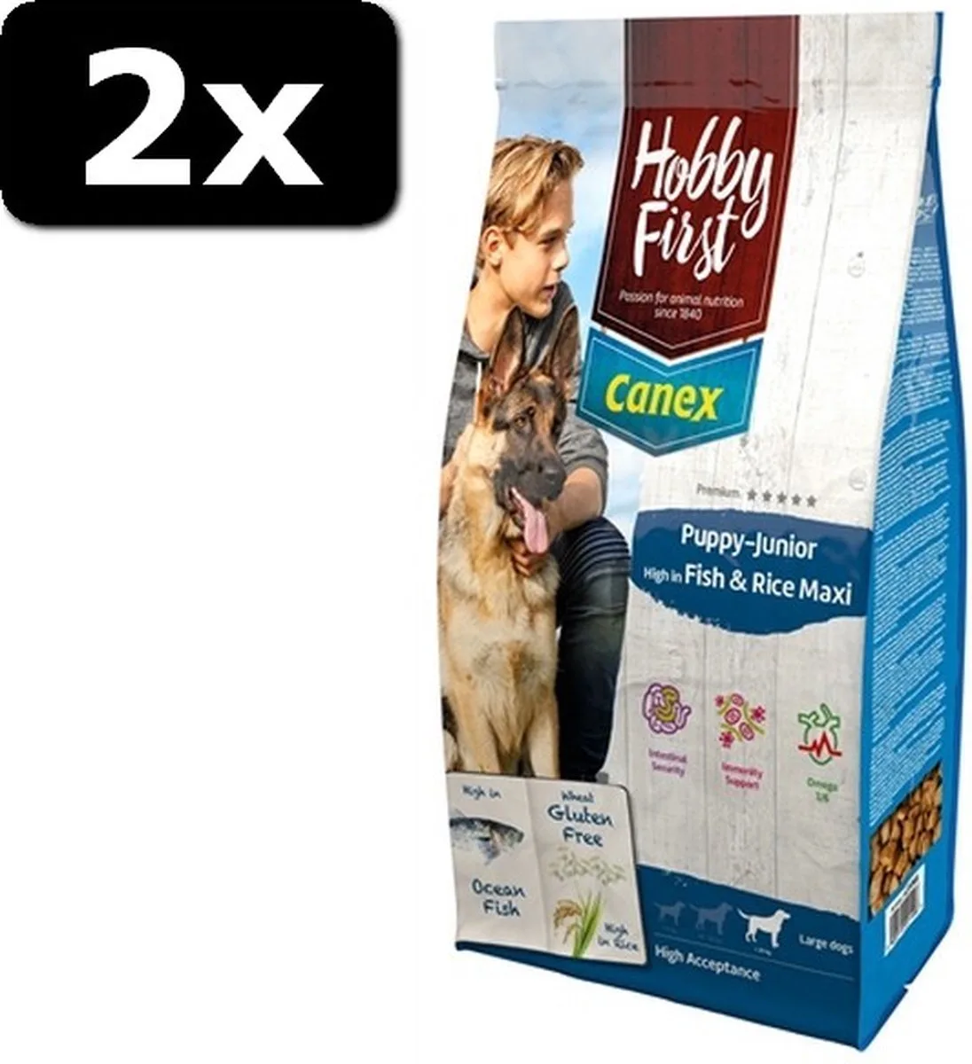 2x CANEX PUP/JUN FISH&RICE MAXI 12KG från HobbyFirst – produktbild