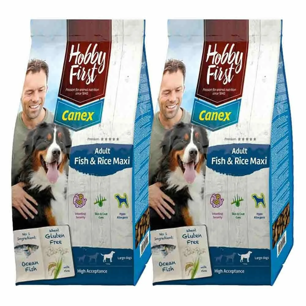 2x HobbyFirst Canex Hondenvoer Adult Maxi Vis & Rijst 12 kg de HobbyFirst – photo produit