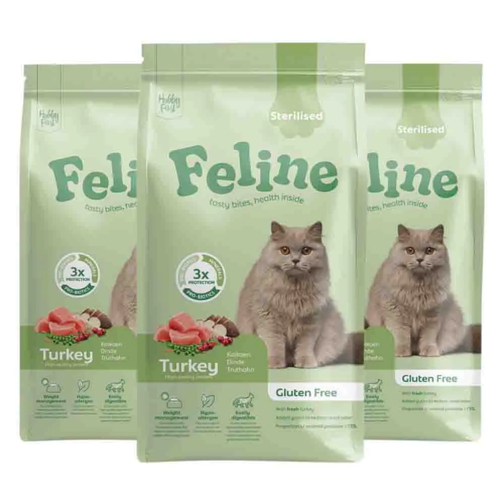 3x HobbyFirst Feline Kattenvoer Droog Sensitive Sterilised 1,5 kg van HobbyFirst – productfoto