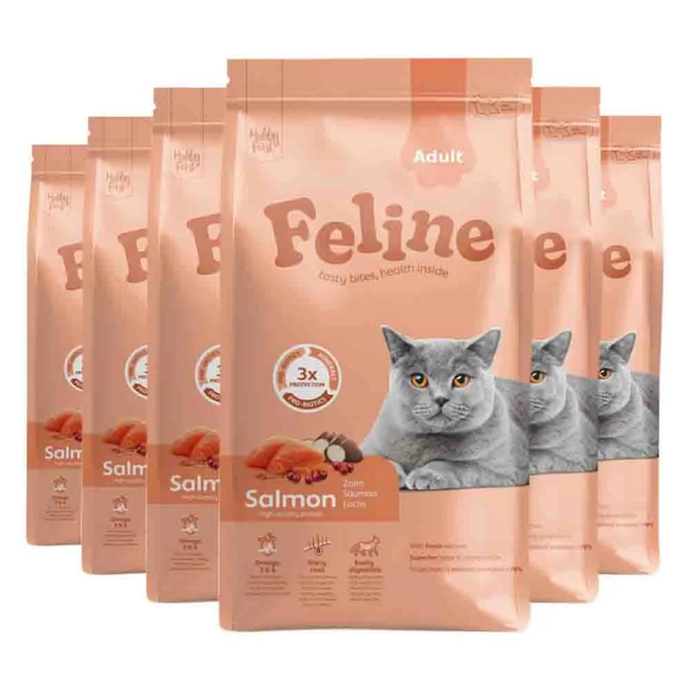 6x HobbyFirst Feline Kattenvoer Droog Adult Zalm 1,5 kg de HobbyFirst – photo produit