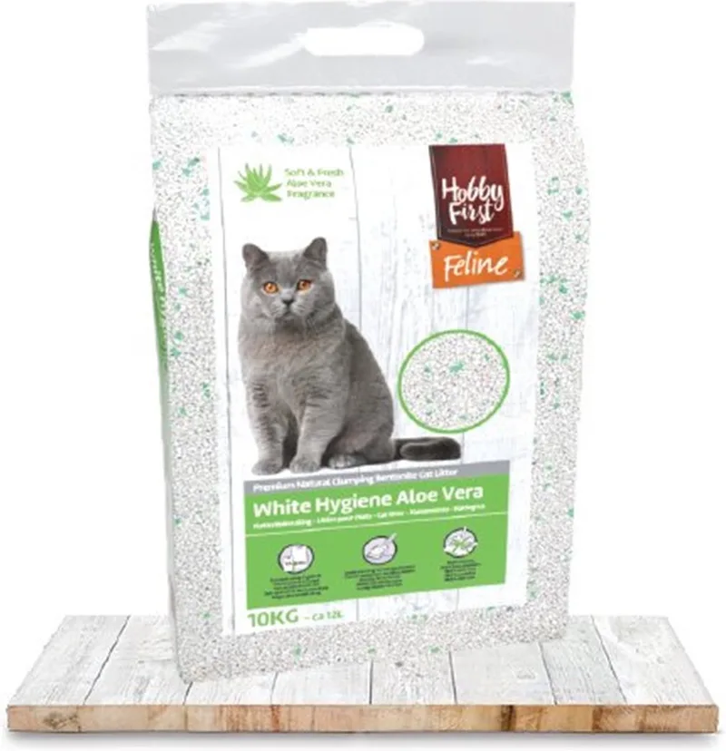 kattenbakvulling White Hygiene Aloe Vera 12 Liter/10 kg - Kat de HobbyFirst en Blanc – photo produit