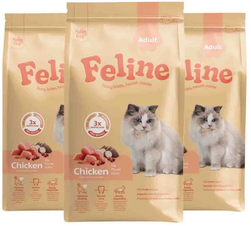 Kattenvoer Droog Adult Kip - 3 x 1,5 kg - Voordeelverpakking von HobbyFirst – Produktfoto