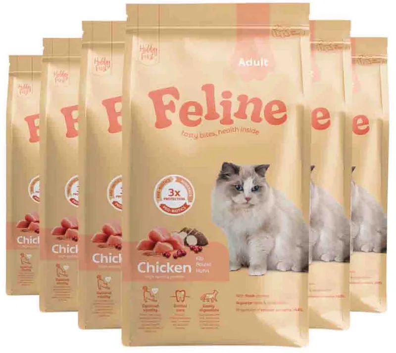 Kattenvoer Droog Adult Kip - 6 x 1,5 kg - Voordeelverpakking de HobbyFirst – photo produit