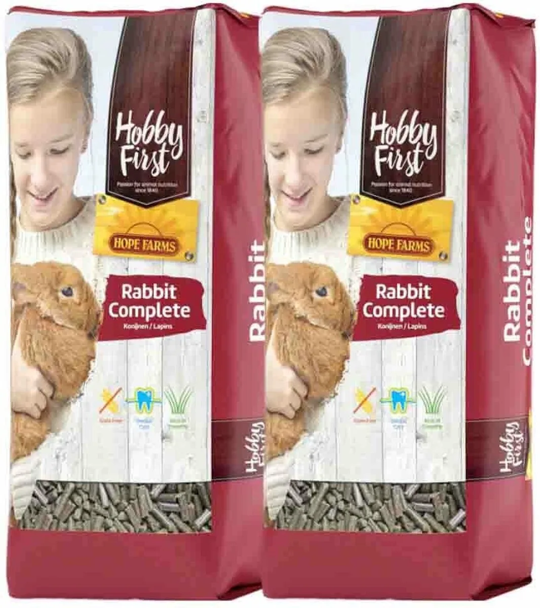 Konijn Complete - 2 x 10 kg - Voordeelverpakking van HobbyFirst – productfoto
