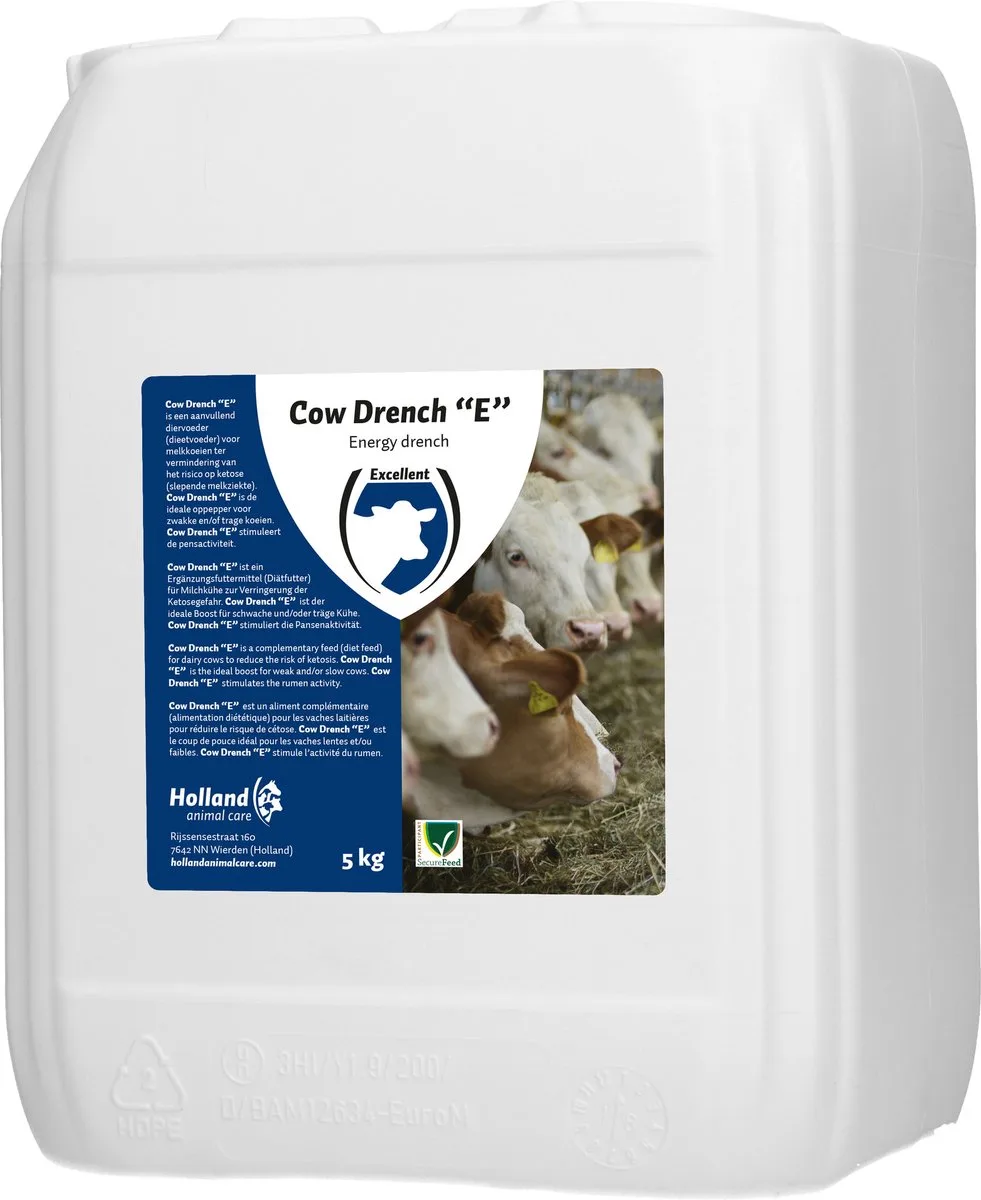 Excellent Cow Drench E - Drenchproduct voor melkvee - aanvullend dierenvoer voor rundvee - 5 kg de Holland Animal Care en Blanc – photo produit