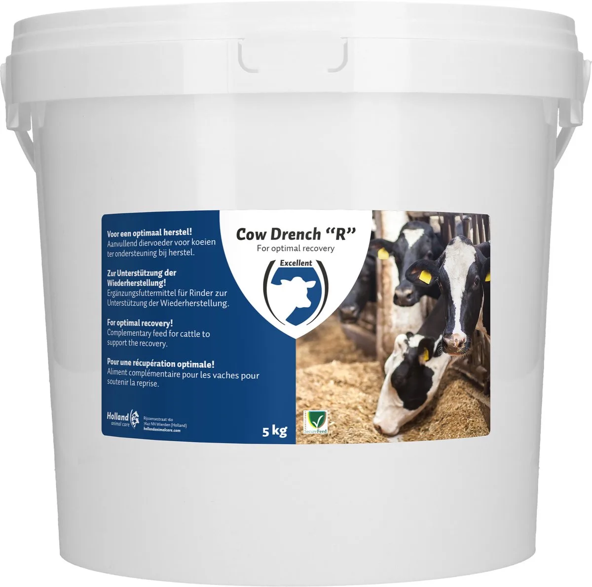 Excellent Cow Drench R - Drenchproduct voor melkvee - aanvullend dierenvoer voor rundvee - 5 kg de Holland Animal Care en Blanc, 5 kg – photo produit