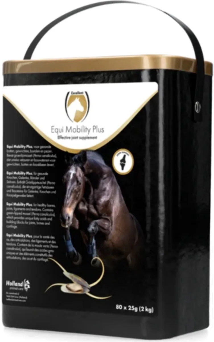 Excellent Equi Mobility Plus - 2 kg (80 zakjes) - ondersteunt de normale smering van de gewrichten en draagt bij aan het in stand houden van het kraakbeen - Geschikt voor paarden de Holland Animal Care – photo produit