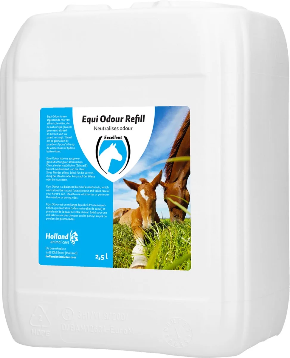 Excellent Equi Odour refill - Neutraliseren natuurlijke (zweet)geur - Huidverzorging - Paarden -2,5L de Holland Animal Care – photo produit