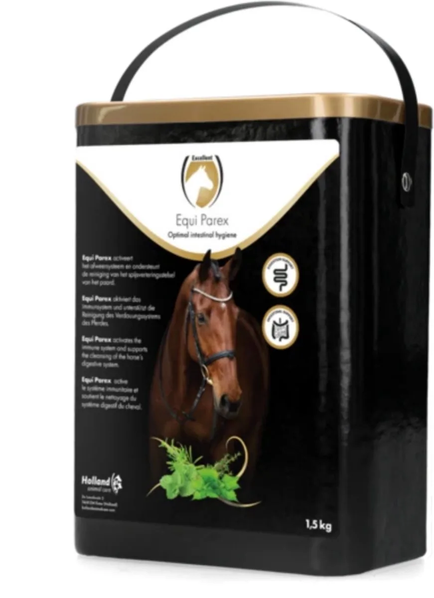 Excellent Equi Parex Pellets - 1.5kg - Draagt bij aan een gezonde maag- en darmflora - Geschikt voor paarden de Holland Animal Care – photo produit