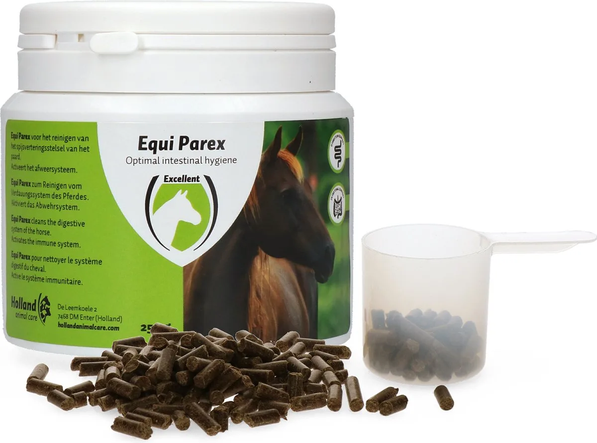 Excellent Equi Parex Pellets - 250gr - Draagt bij aan een gezonde maag- en darmflora - Geschikt voor paarden de Holland Animal Care – photo produit