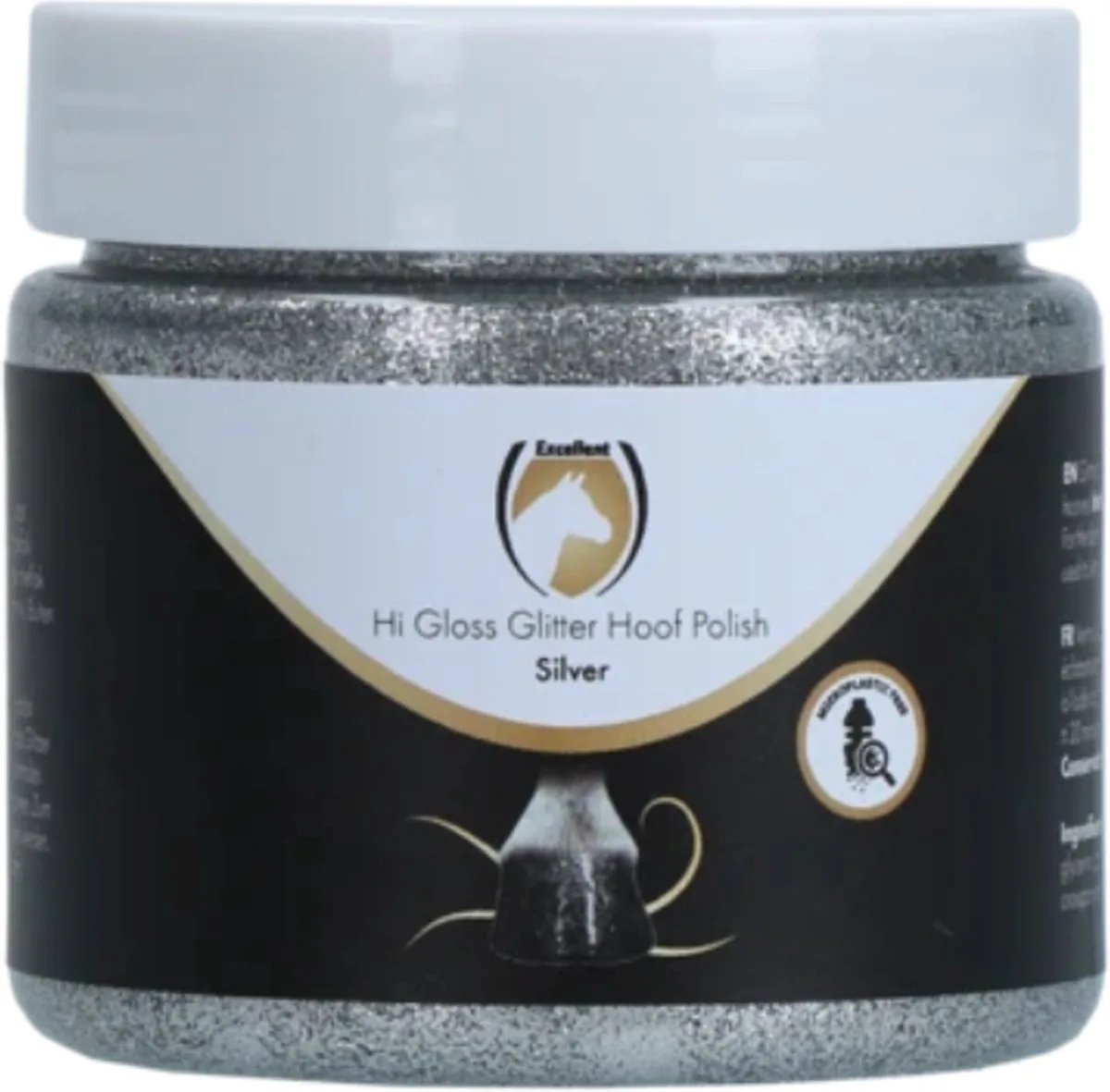 Excellent Glitter Hoeflak - 150 ml - Hoeflak – Paarden – Gelakte hoeven – Veelzijdig gebruik – Hydraterend en Verzorgend – Stralend – Makkelijk Aanbrengen en Verwijderen de Holland Animal Care en Argent – photo produit