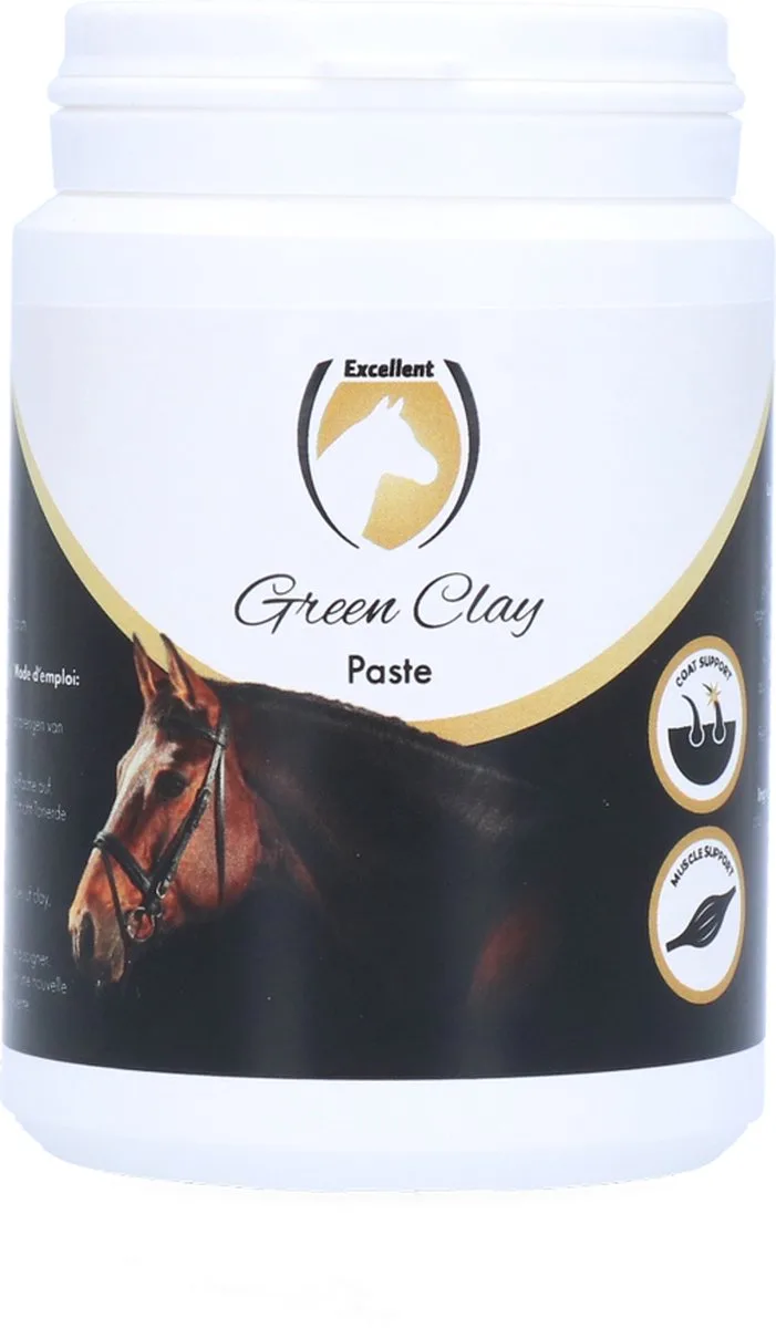Excellent Groene Klei pasta - Ter ondersteuning van het herstellend vermogen van de huid - Geschikt voor paarden - 250 Gram de Holland Animal Care – photo produit