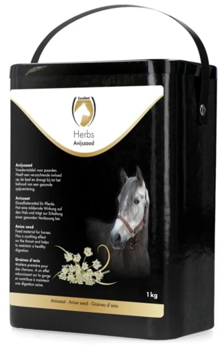 Excellent Herbs Anijs - 1 kg - Verzacht de keel en draagt bij aan een gezonde spijsvertering - Geschikt voor paarden de Holland Animal Care – photo produit