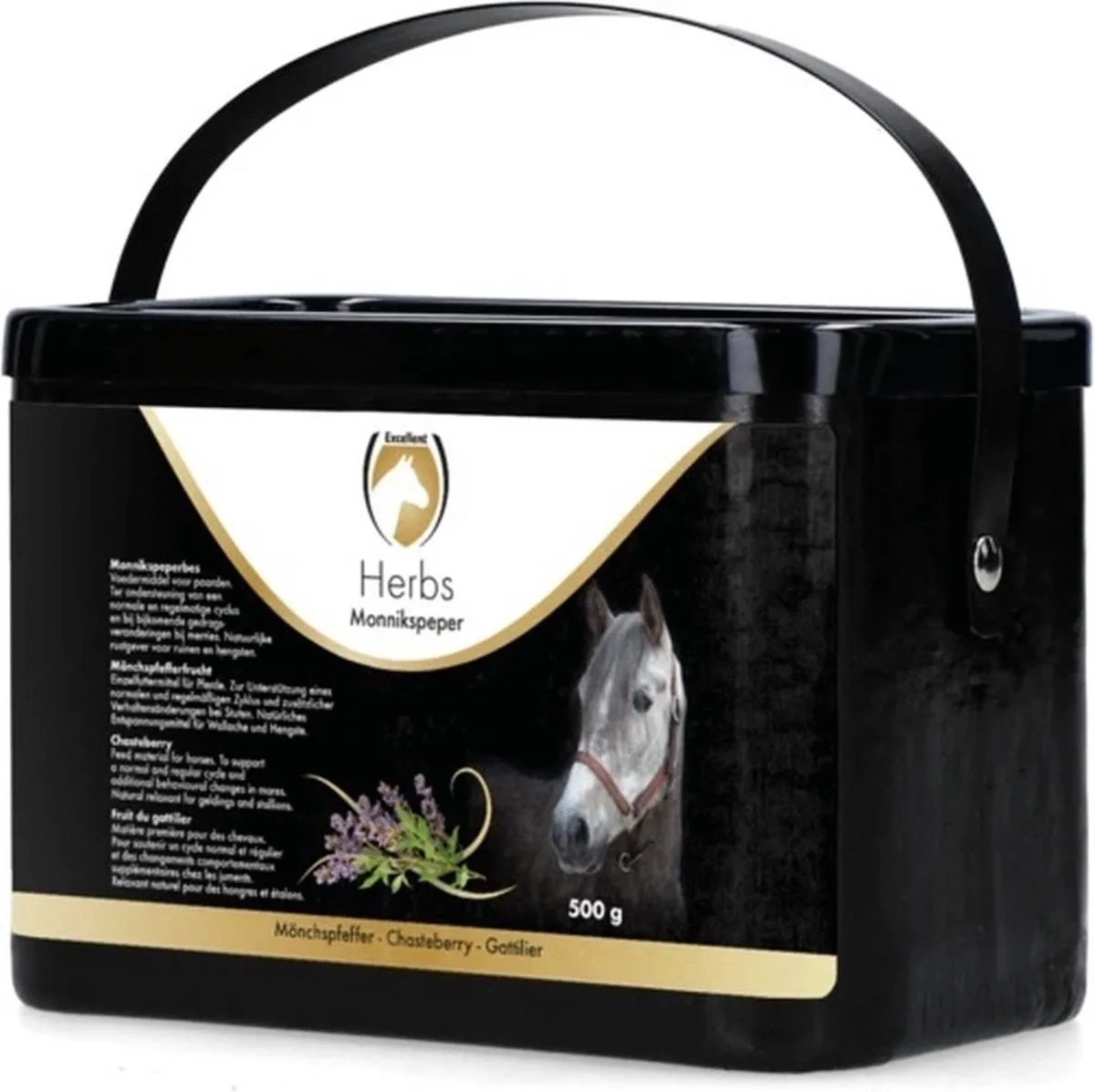 Excellent Herbs Monnikspeper – 500 g - Ondersteunt een Normale en Regelmatige Cyclus – Natuurlijk rustgevend – Voor Paard en Pony de Holland Animal Care – photo produit