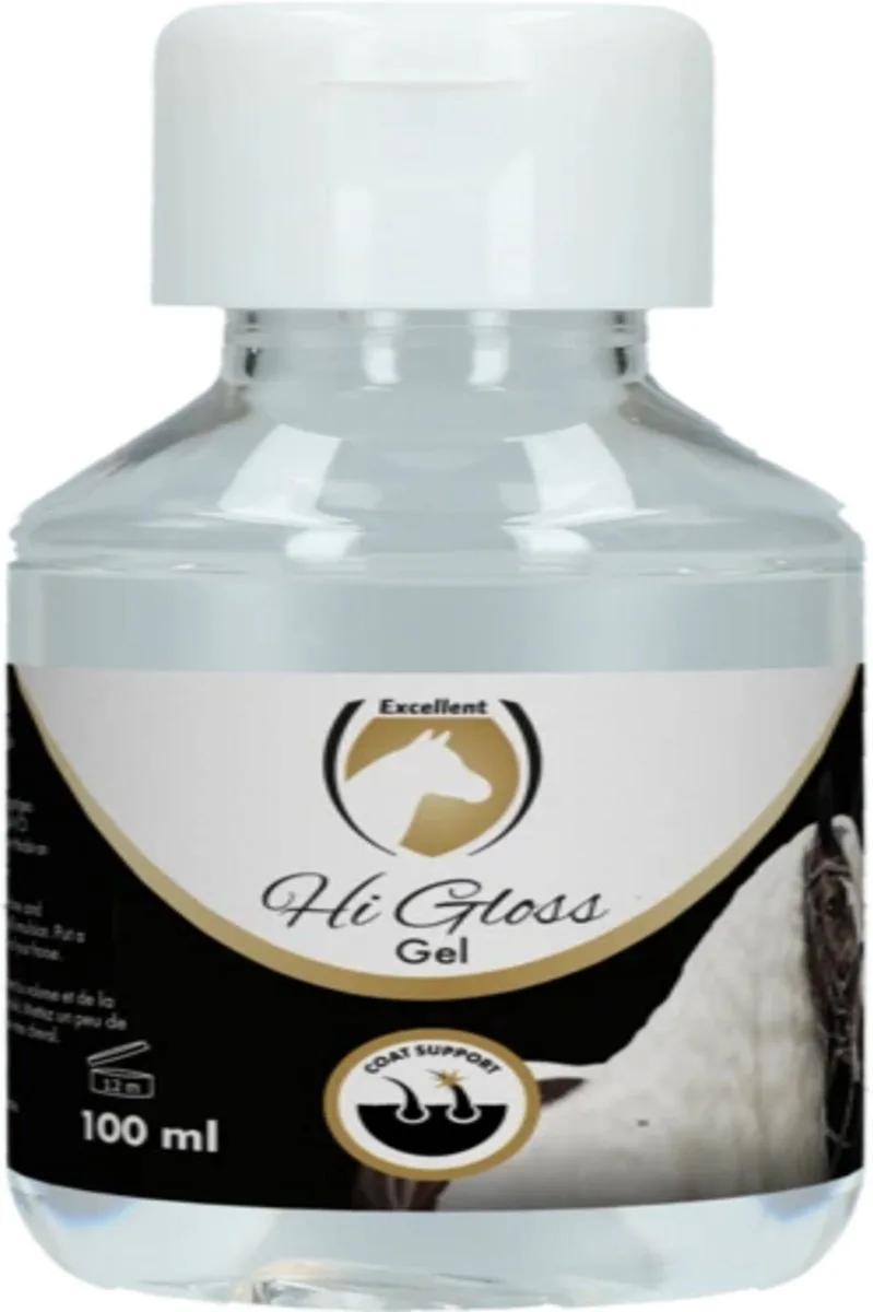 Excellent Hi Gloss Gel met pomp - Glans gel met conditioner en frisse lavendel - Geschikt voor paarden - 100 ml från Holland Animal Care – produktbild