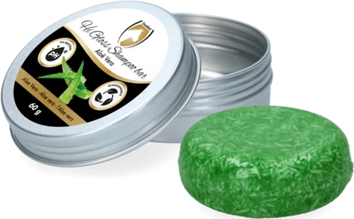 Excellent Hi Gloss Shampoo bar Aloe Vera - Shampoo bar met sterke reinigende en verzorgende kracht - Geschikt voor paarden - 60 gram de Holland Animal Care – photo produit