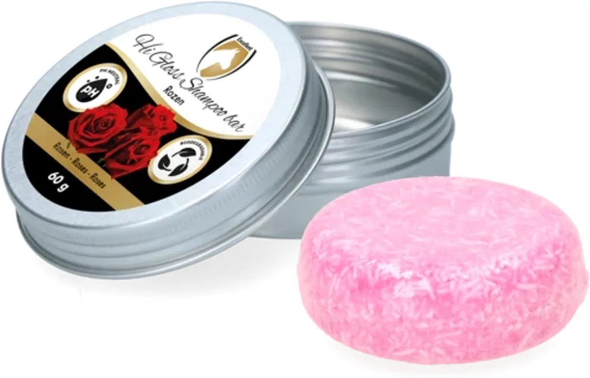 Excellent Hi Gloss Shampoo bar Rose - Shampoo bar met sterke reinigende en verzorgende kracht - Geschikt voor paarden - Roze van Holland Animal Care – productfoto