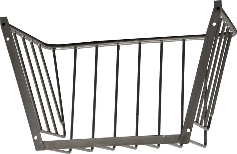 Excellent Hooiruif - B70xL51xD45 cm - Mooie grote hooiruif voor uw paard - Rechthoekig - Geschikt voor paarden - Metaal von Holland Animal Care in Silber – Produktfoto