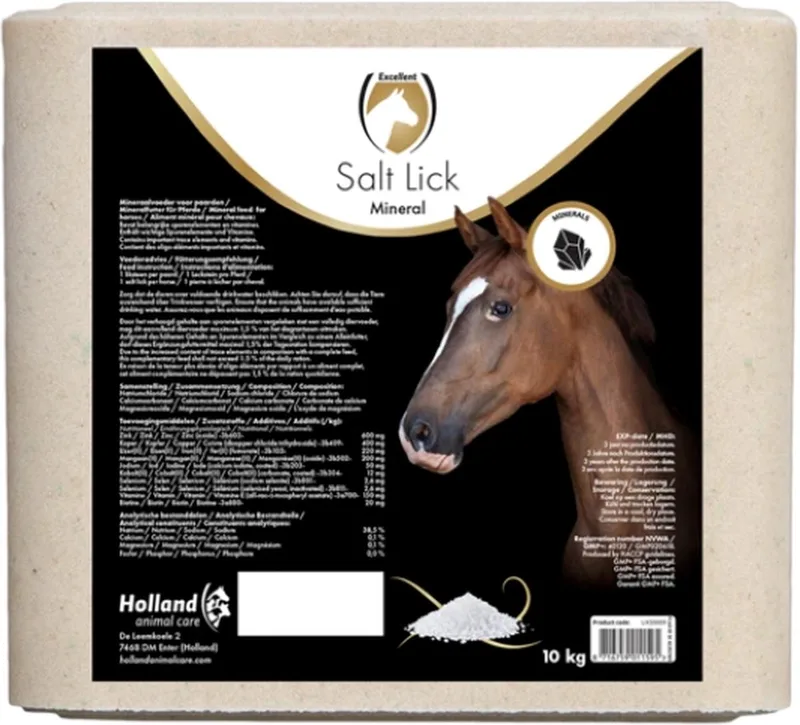 Excellent Horse Liksteen Mineral - 10kg - Paardenliksteen - Zout, sporenelementen en mineralen by Holland Animal Care in White – product photo