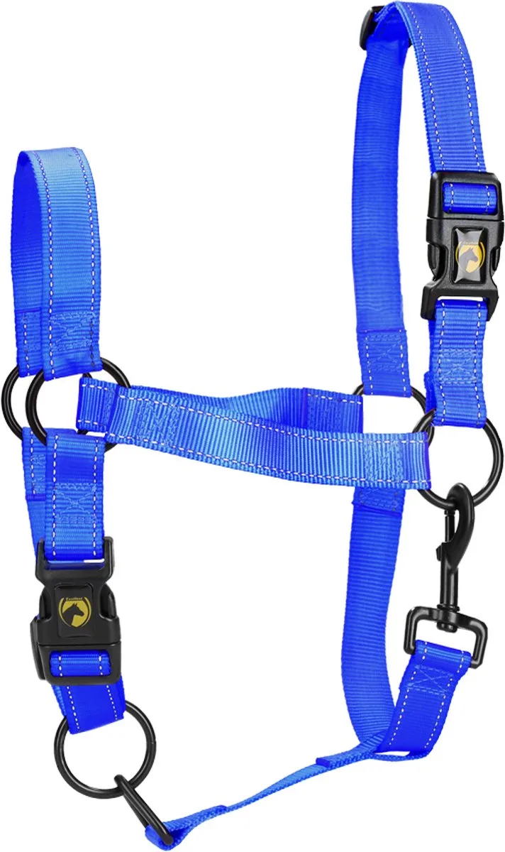Excellent Horse - M (Pony) - Premium Essential Halster - Reflecterend halster voor paard - Geschikt voor paarden by Holland Animal Care in Blue – product photo
