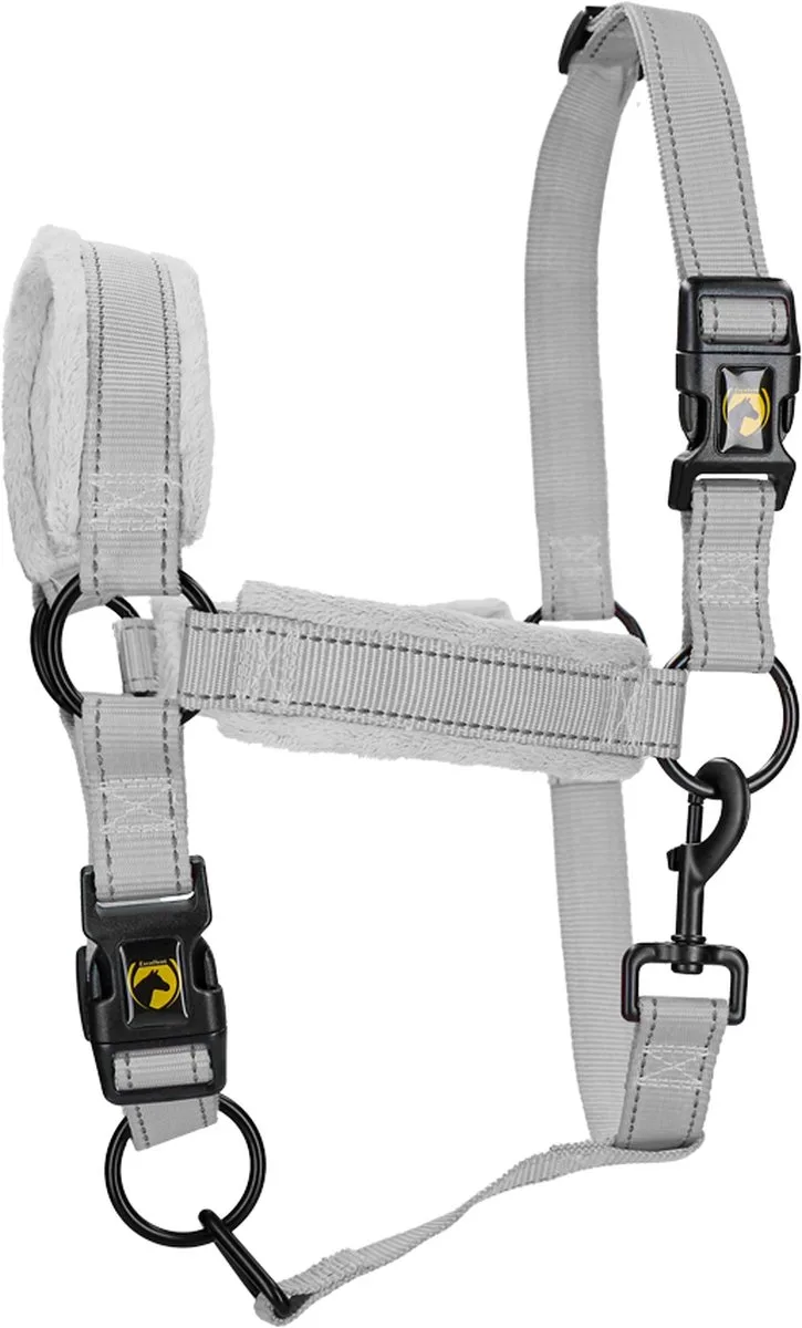 Excellent Horse - S (Shet) - Superior Essential Halster - Reflecterend - Fleece onderlegde neusriem - Paarden de Holland Animal Care en Gris – photo produit