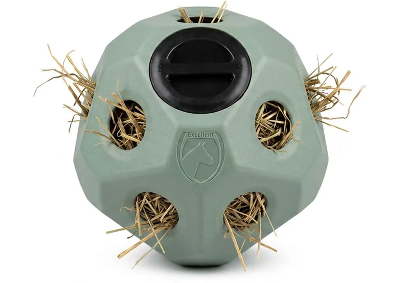 Excellent Horse Slowfeeder Paard - Hooinet Paarden - Interactief Paardenspeelgoed - Voederbal voor Paarden - 42x40x38 cm - Feed & Play Ball de Holland Animal Care en Vert – photo produit