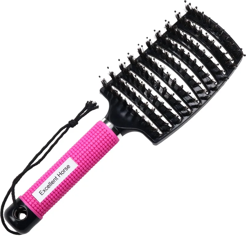 Excellent Horse Supreme Borstel – Paardenborstel – Verwijdert moeiteloos klitten – Voorkomt gespleten haarpunten – Voor de manen en staart – 24.5 cm – Roze von Holland Animal Care in Schwarz, Rosa – Produktfoto