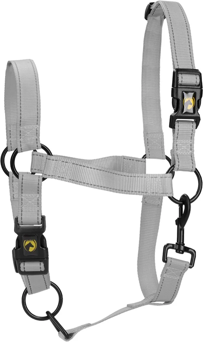 Excellent Horse - XS (Veulen) - Premium Essential Halster - Reflecterend halster voor paard - Geschikt voor paarden - Grijs de Holland Animal Care en Argent – photo produit