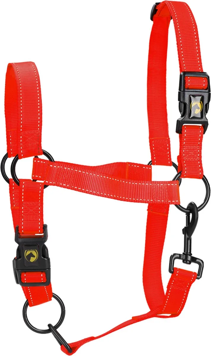 Excellent Horse - XS (Veulen) - Premium Essential Halster - Reflecterend halster voor paard - Geschikt voor paarden de Holland Animal Care en Rouge – photo produit